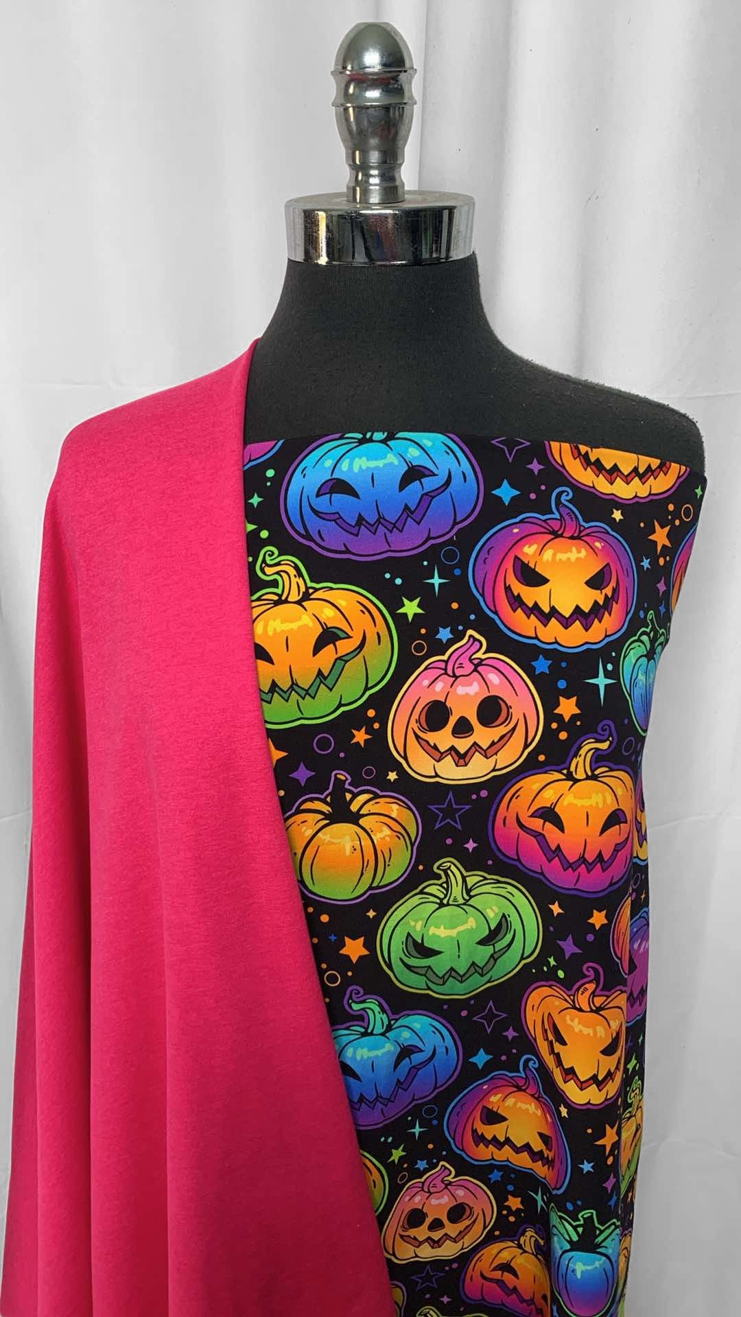 MAGENTA/PUMPKINS BUNDLE : 1YD Scary Pumpkins C/S & 1YD Magenta Peached PF : A25816