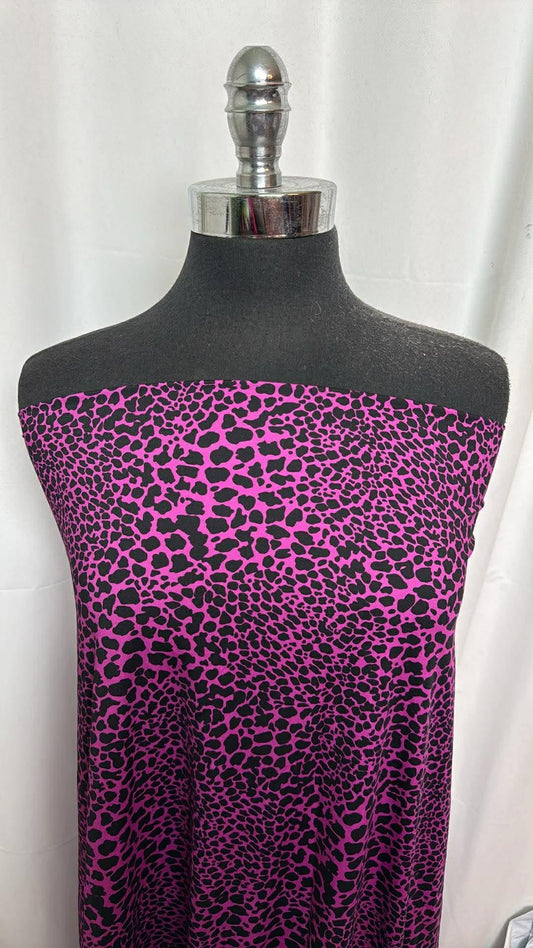 Purple/Black Leopard - Designer Nylon/Spandex Swim - 2 Yard Cut