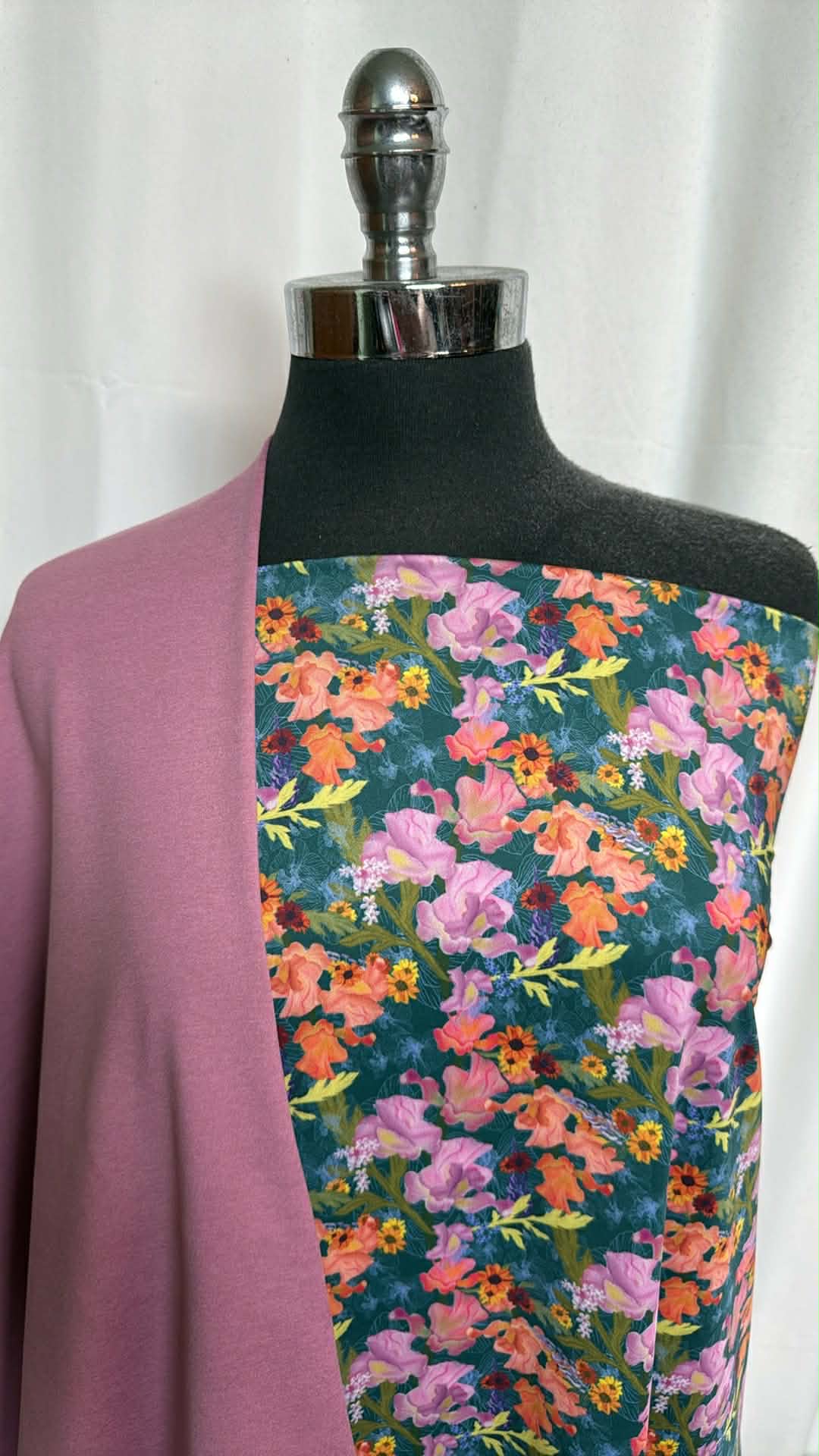 FLORAL/ORCHID BUNDLE : 2YD Floral N/S Swim & 1.5YD Orchid Peached PF : A29642
