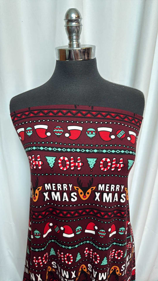 Christmas Stripe - Double Brushed Poly Spandex - By the Yard