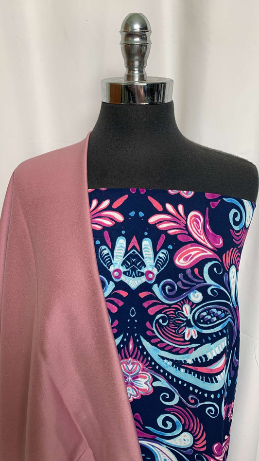 PINK/NAVY PAISLEY BUNDLE : 1.5YD Paisley PWD & 2YD Blush Millennium : A25720