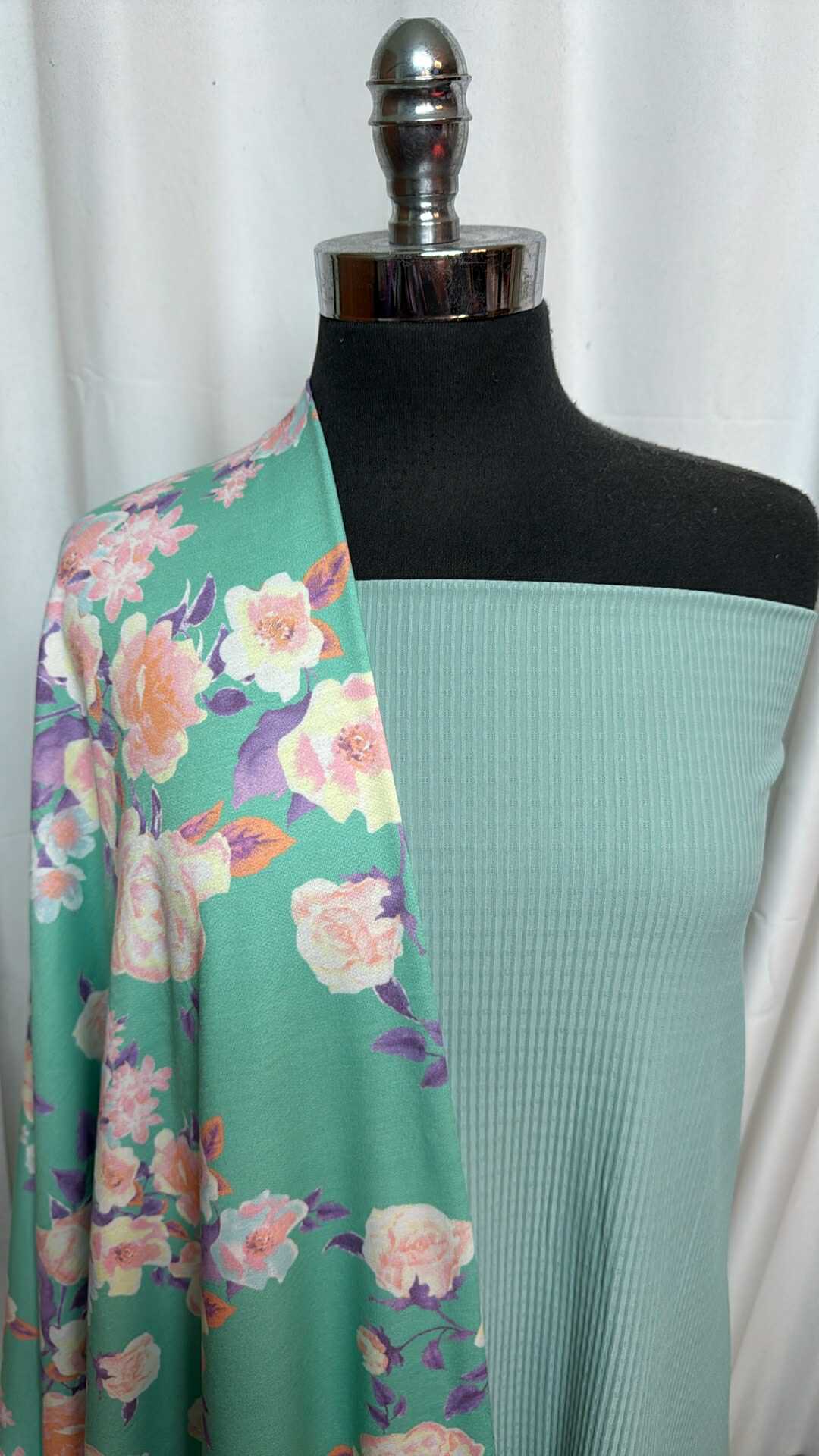 MINT FLORAL BUNDLE : 2YD Mint Textured PF & 2YD Mint Floral PRS FT : A28372