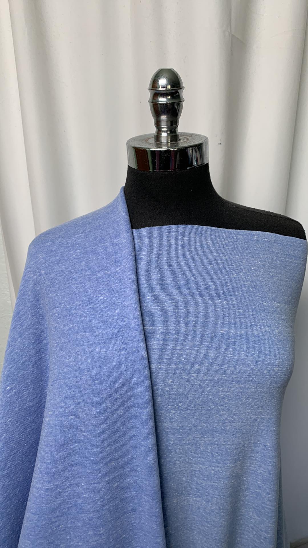 DOUBLE BLUE BUNDLE : 2YD Blue C/P Sweatshirt Fleece & 1YD Blue Rib : A2151