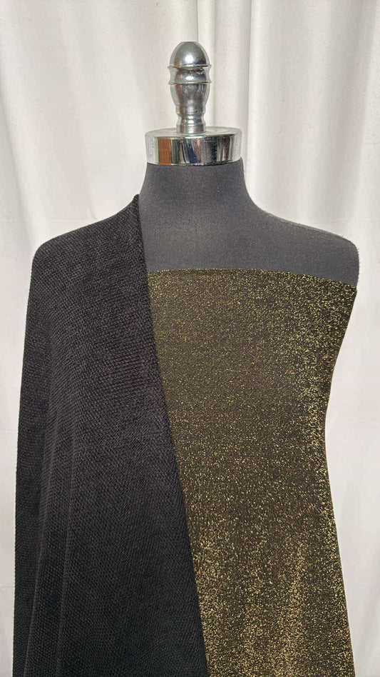 BLACK/GOLD BUNDLE : 3YD Gold Lurex P/S & 2YD Black Chenille : A26576