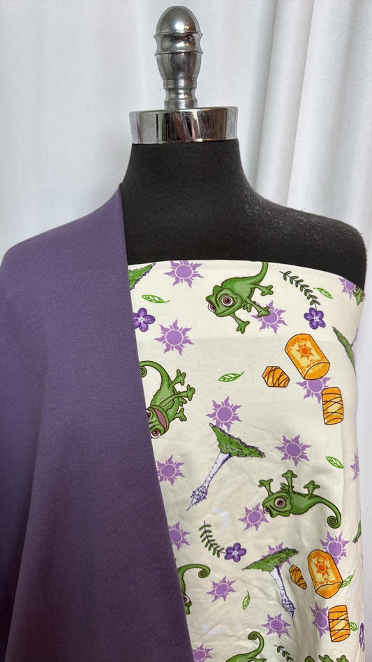 PURPLE/PASCAL BUNDLE : 24" Cut of Pascal C/S & 1YD Purple Peached PF : A30936