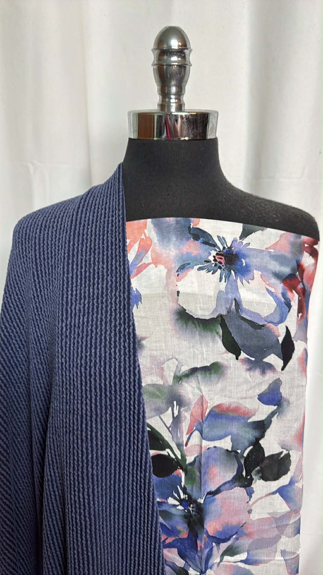 FLORAL VOILE/RIB BUNDLE : 1YD Floral Cotton Voile & 1.5YD Urban Rib : A29533