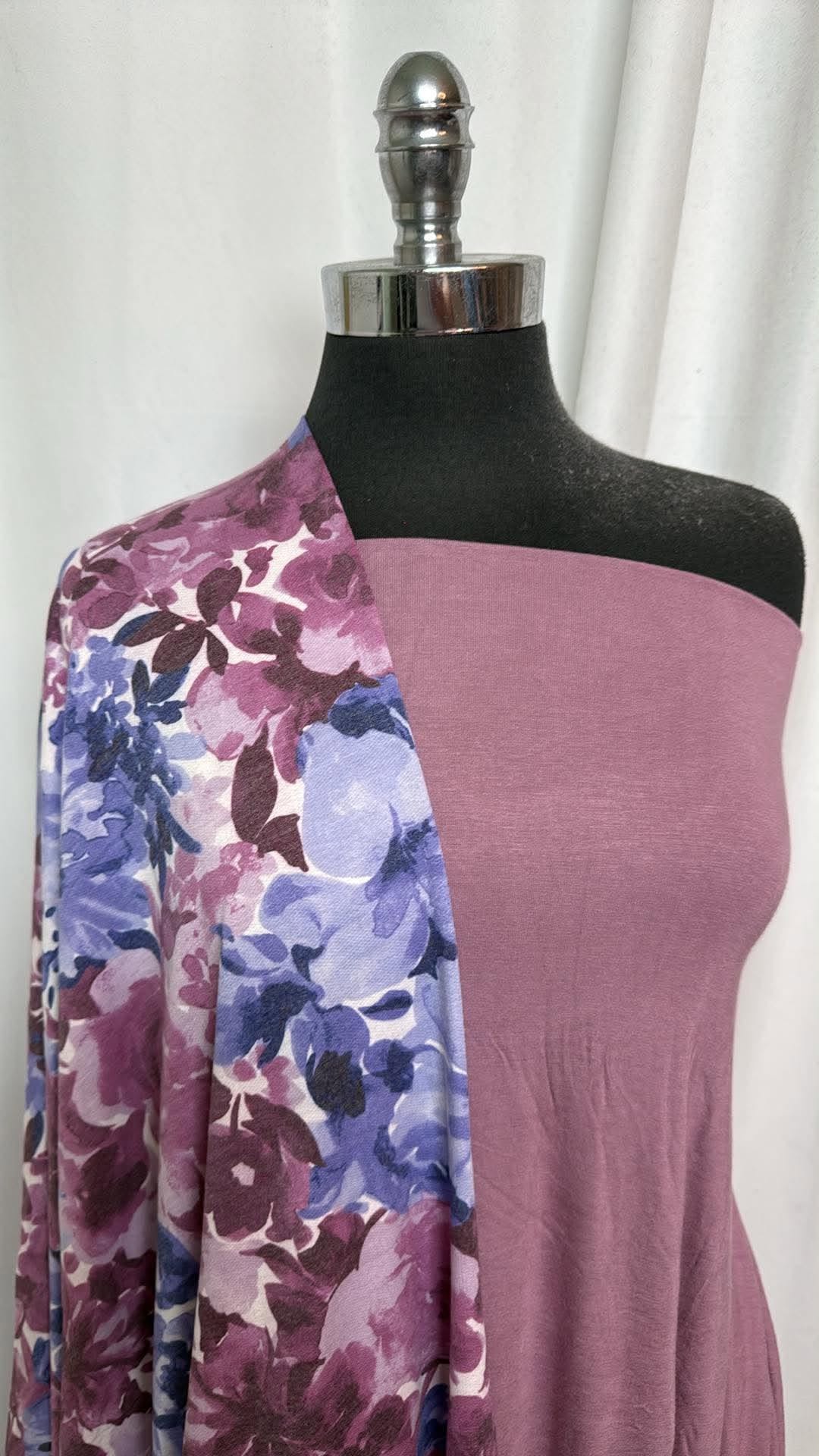 DUSTY MAUVE/FLORAL BUNDLE : 2YD Floral PRS FT & 2YD Dusty Mauve R/S : A30792