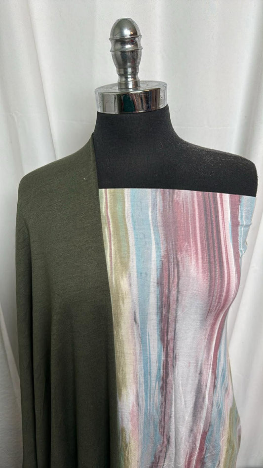GREEN/DISTRESSED STRIPE BUNDLE : 2YD Green PRS FT (Flaw-Read Descr.) & 2YD Distressed Stripe R/S : A30168