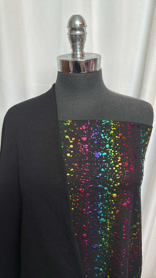 BLACK/FOIL SPLATTER BUNDLE : 1YD Foil Splatter DBP & 1YD Black Sweatshirt Fleece (72" Wide) : A28197