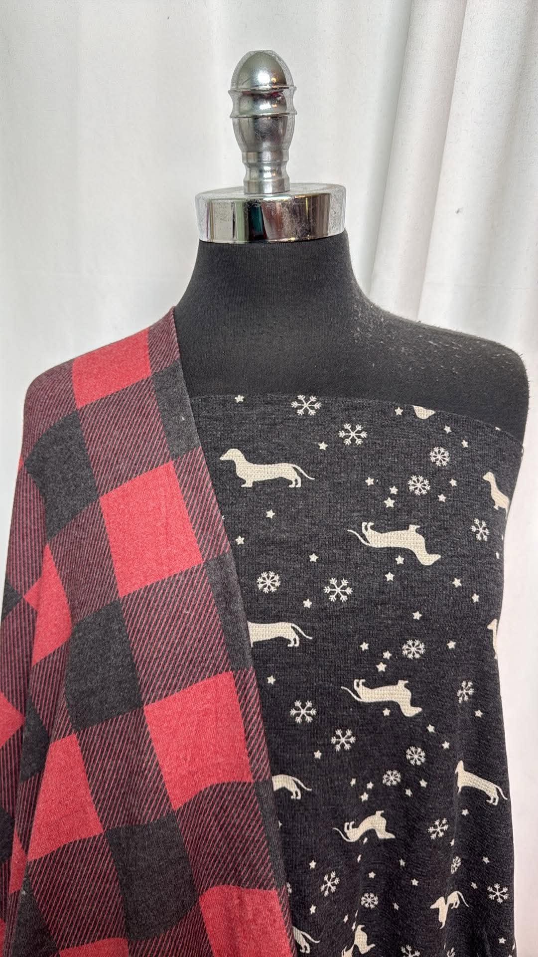 PLAID/DOGS BUNDLE : 2.5YD Plaid Brushed SK & 2YD Dogs Thermal : A31080