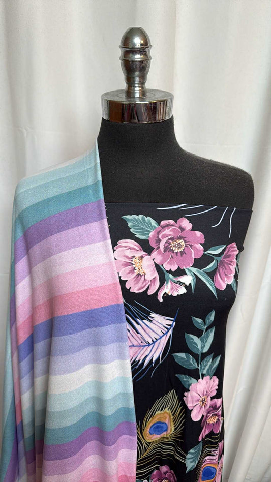 FLORAL/PASTEL STRIPE BUNDLE : 2YD Pastel Stripe Oakley SK & 2YD Floral DBP : A28421