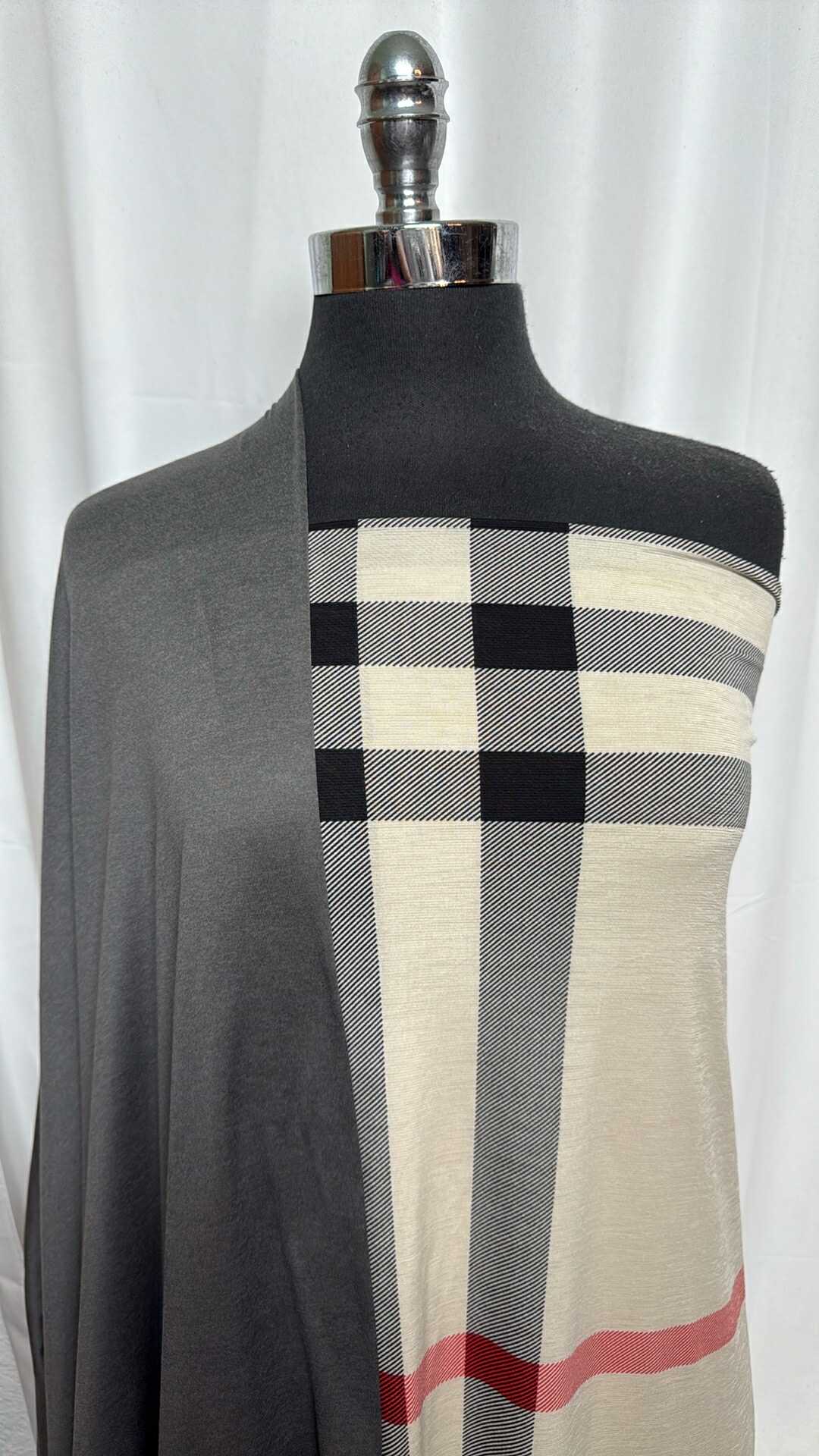 TRUE GREY/PLAID BUNDLE : 1YD True Grey Featherweight PF & 2YD Plaid Bulgari : A29191