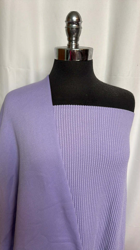 DOUBLE LAVENDER BUNDLE : 2YD Lavender Sweatshirt Fleece & 2YD Lavender Urban Rib : A29527