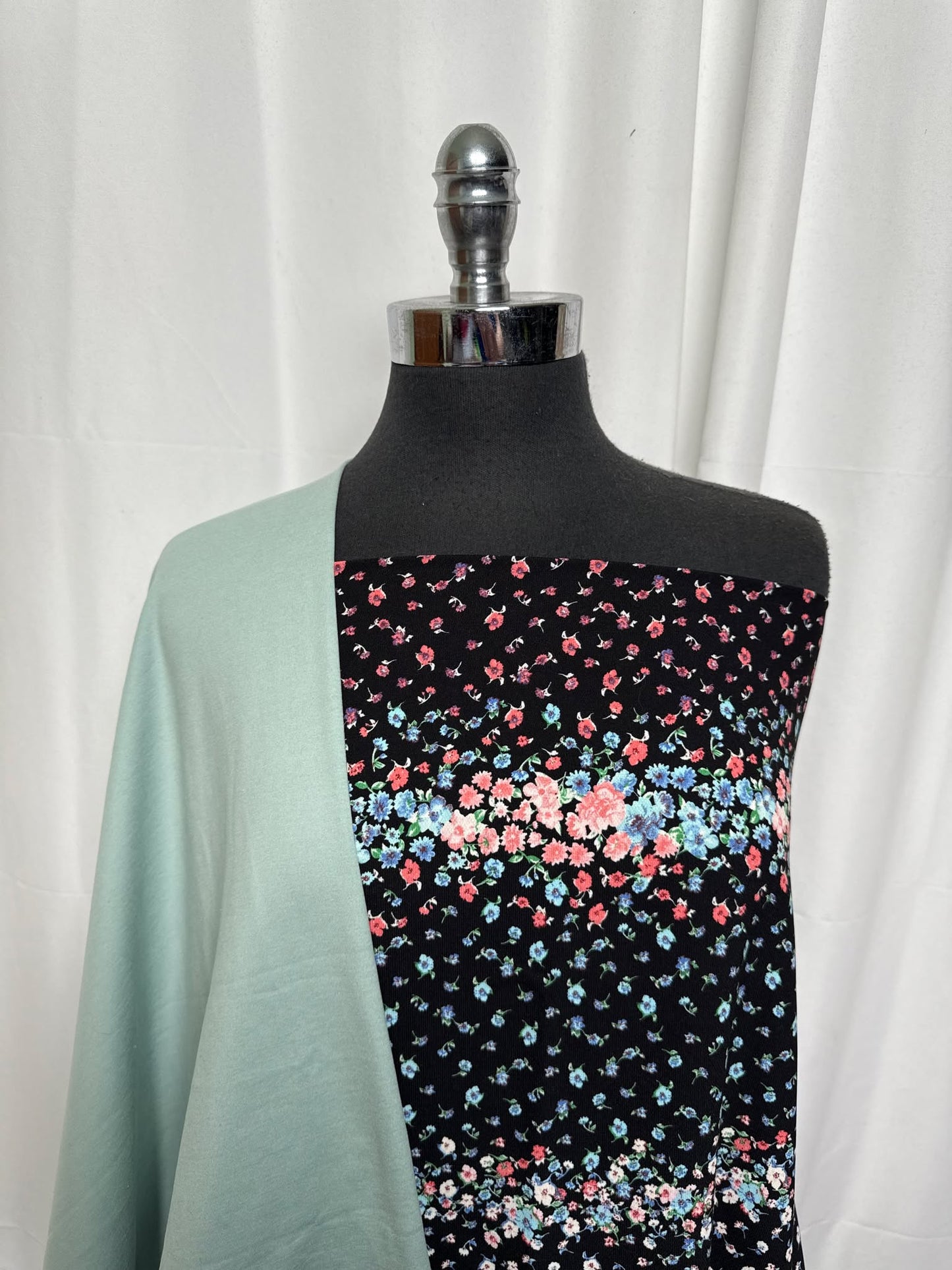 MINTY SLATE/FLORAL BUNDLE : 1YD Minty Slate Heather Peached PF & 4YD Floral PWD : A27265