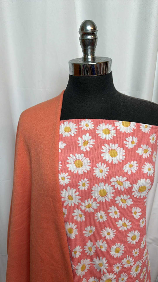 DAISIES BUNDLE : 1.5YD Daisy Thermal & 1YD Sweatshirt Fleece : A27722