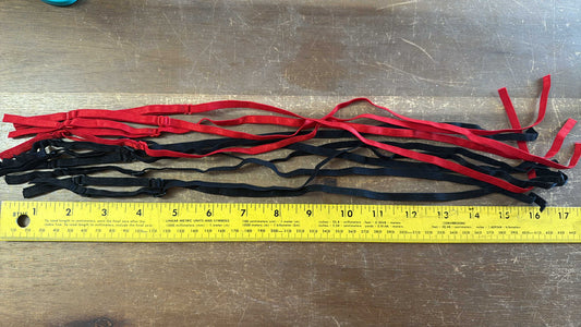 Adjustable Straps - 3 Pairs 1/4" Black & 2 Pairs 1/4" Red