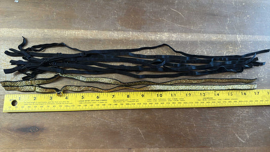 Adjustable Straps - 4 Pairs 1/4" Black & 1 Pair Black/Gold