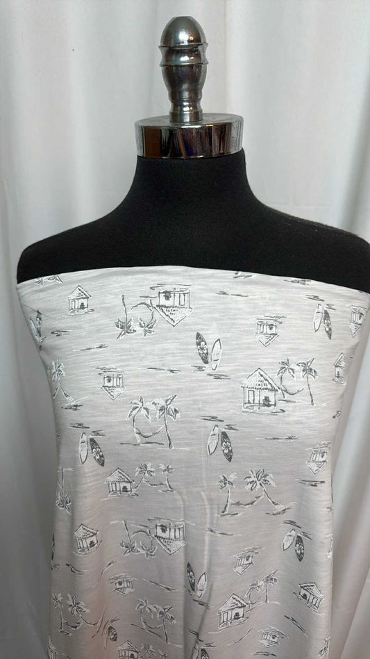 Island Hut - Cotton Slub Jersey - 2 Yard Cut