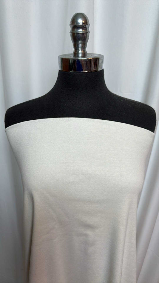 Ivory - Cotton 1x1 Rib Knit - 2 yard Cut