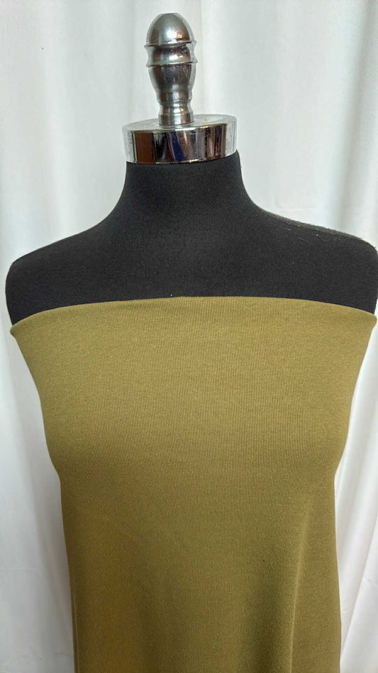 Olive - Cotton 1x1 Rib Knit - 2 yard Cut
