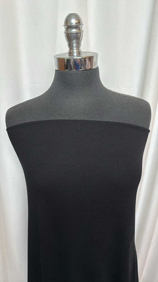 Black - Modal/Spandex 2x1 Rib Knit - 3 Yard Cut