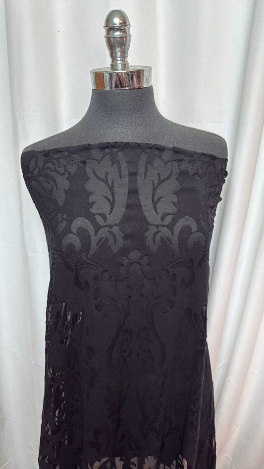 Black Flocked Stretch Mesh - 2 Yard Cut
