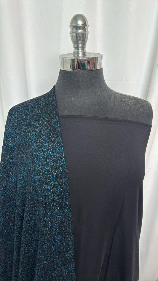 BLACK/BLUE FOIL BUNDLE : 2YD Blue Foil P/S DK & 2YD Black Yoga PF : A30240