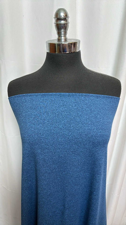 Heather Blue - Double Brushed Poly Spandex - 2 Yard Cut