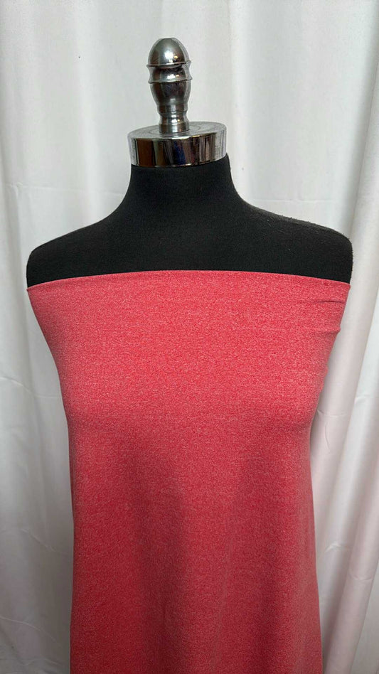 Heather Coral - Double Brushed Poly Spandex - 2 Yard Cut