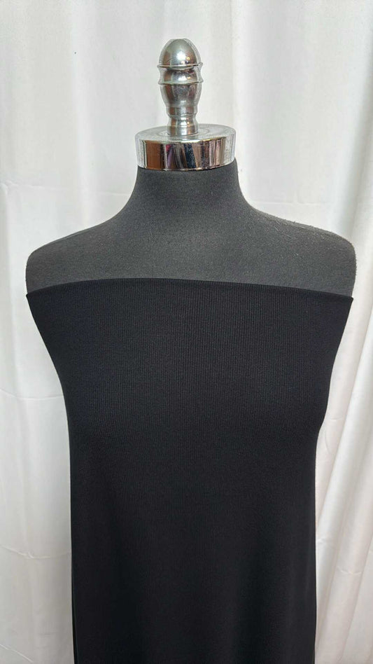 Black - Modal/Spandex Rib Knit (42" Wide) - 3 Yard Cut