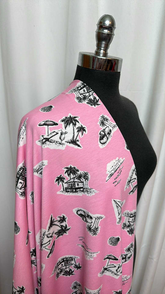 Pink Beach - PRS French Terry - 2 Yard Cut