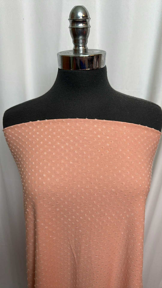 Peach - Swiss Dot Jersey - 2 Yard Cut