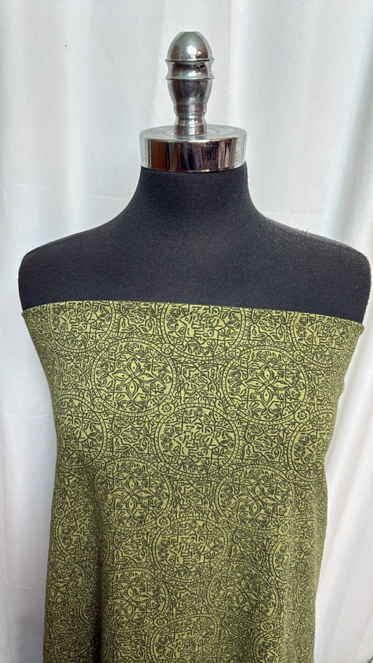 Green Mandala - Cotton/Spandex - 2 Yard Cut