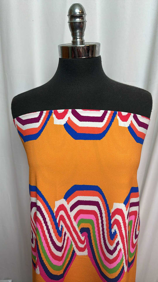 Twisted Lines - Textured Nylon/Spandex Swim -  1.5 Yard Cut