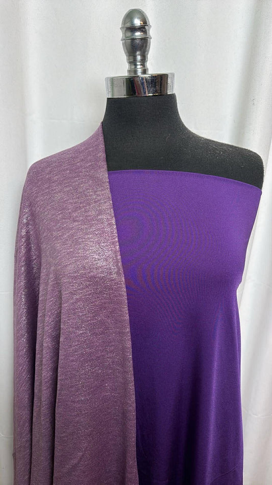 PURPLE/FOIL BUNDLE : 2YD Purple Venezia & 2YD Foil Hacci SK : A30331