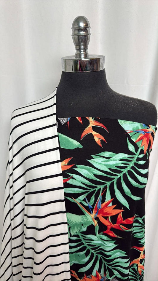 PARADISE BIRDS/STRIPE BUNDLE : 2YD Birds of Paradise DBP & 2YD Stripe DBP : A30241