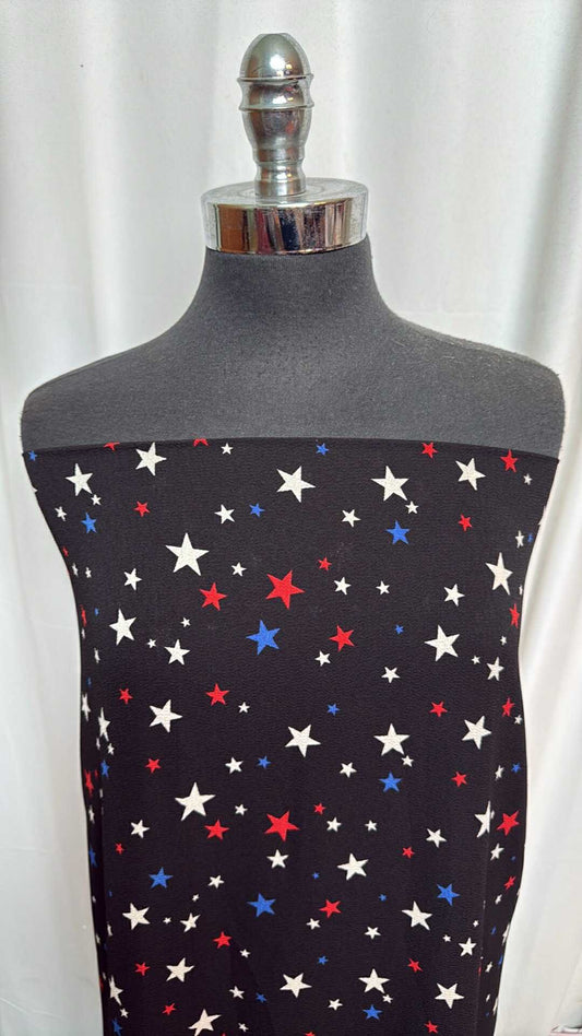 RWB Stars - Bubble Crepe - 2 Yard Cut