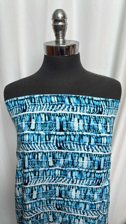 Blue Strips - Rayon Woven - 2 Yard Cut