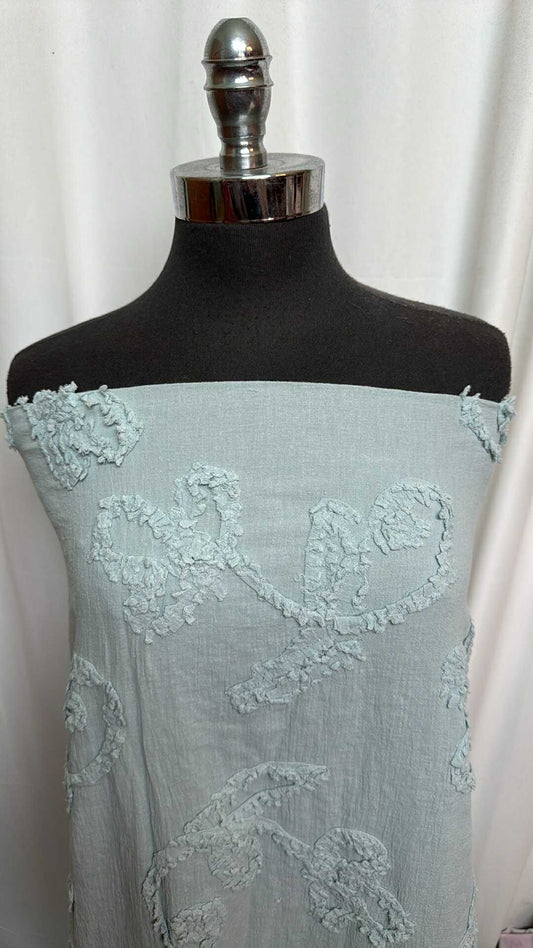 Blue Embellished - Cotton Woven - 2 Yard Cut