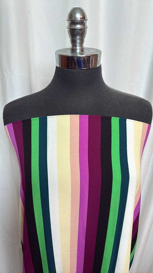 Variegated Vertical Stripe - Bubble Crepe - 2 Yard Cut