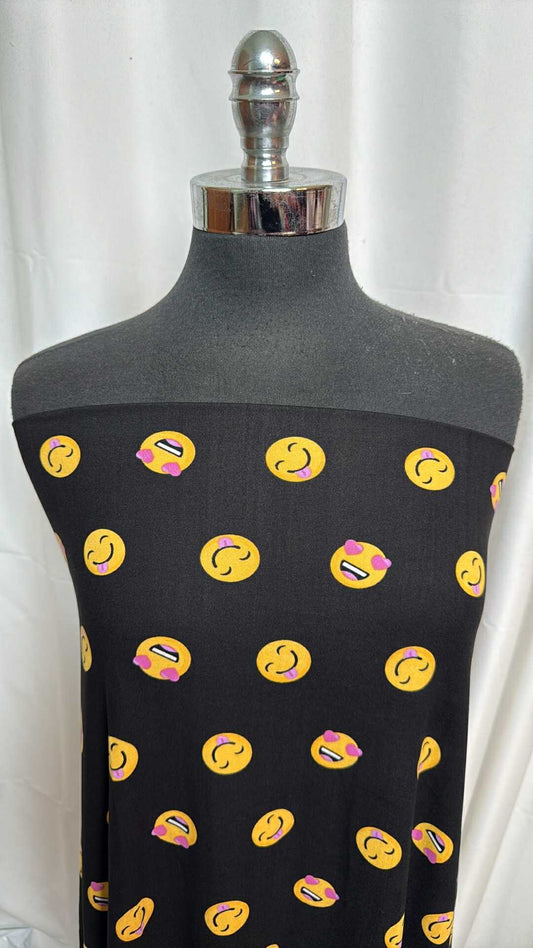 Emoji - Double Brushed Poly Spandex - 2 Yard Cut