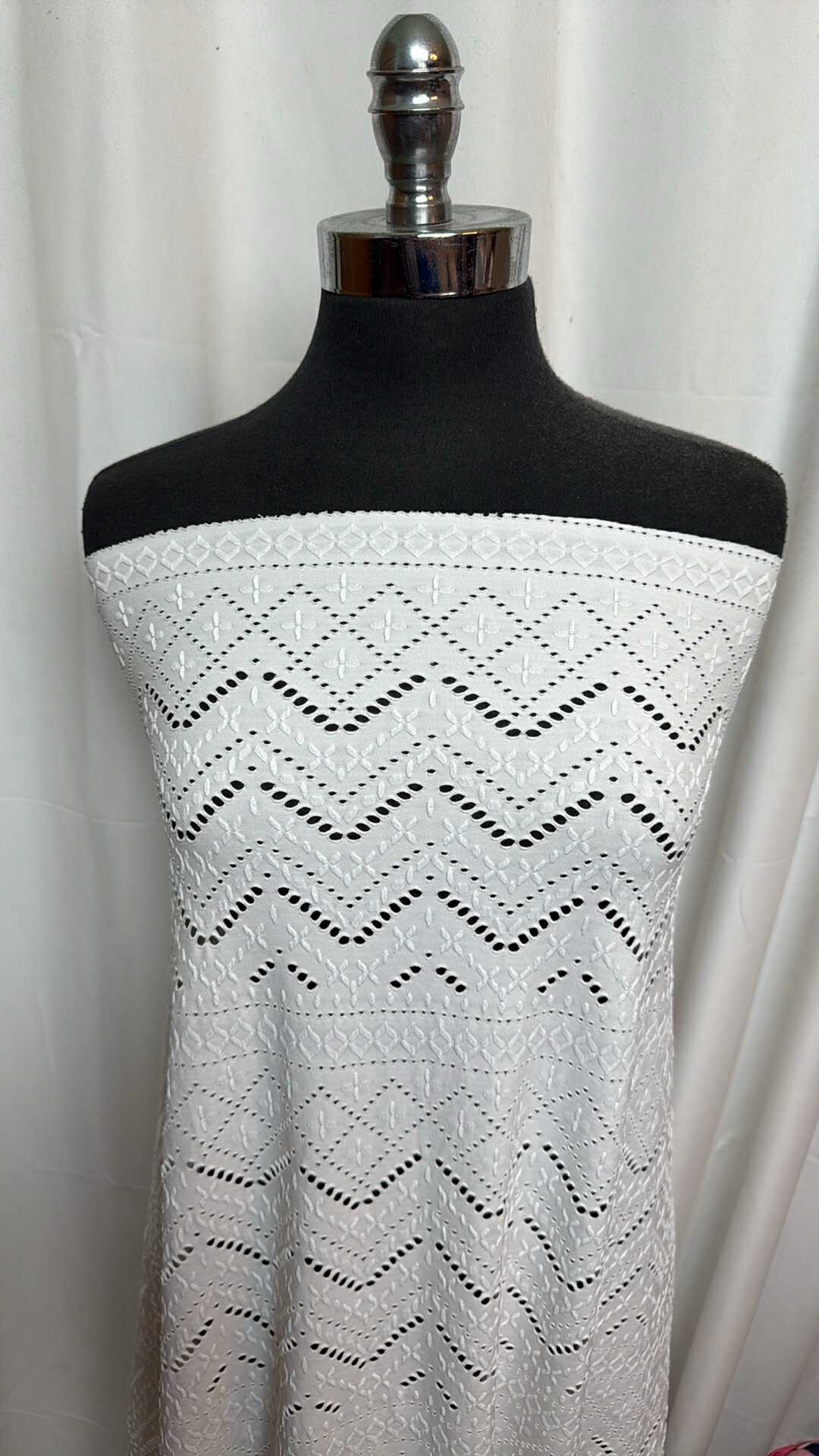 White - Eyelet Nylon/Spandex -  2 Yard Cut