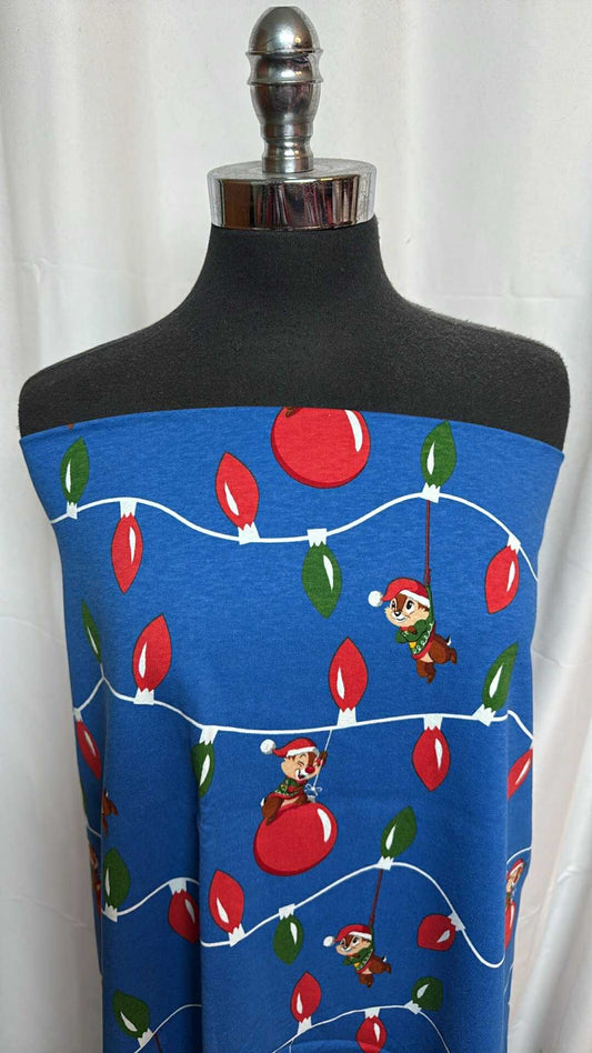 Blue Chip 'n Dale Lights - Cotton Interlock - 2 yard Cut
