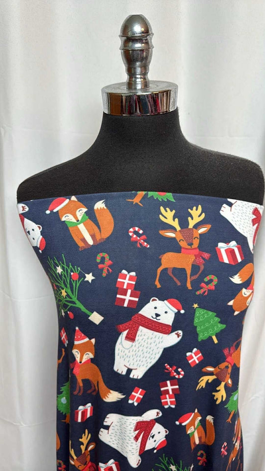 Holiday Friends - Double Brushed Polyester - By the Yard