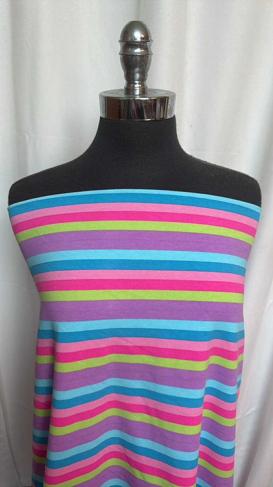 Bright Stripe - Cotton Spandex - 2 Yard Cut (May have flaw..read descr.)