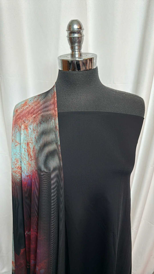 BLACK/ABSTRACT MESH BUNDLE : 2YD Black N/S Swim & 2YD Abstract Stretch Mesh : A27864