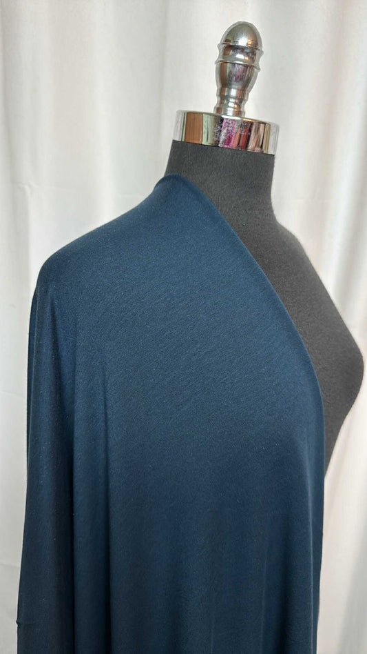 Navy/Teal - Modal/Cotton/Spandex French Terry - 2 Yard Cut