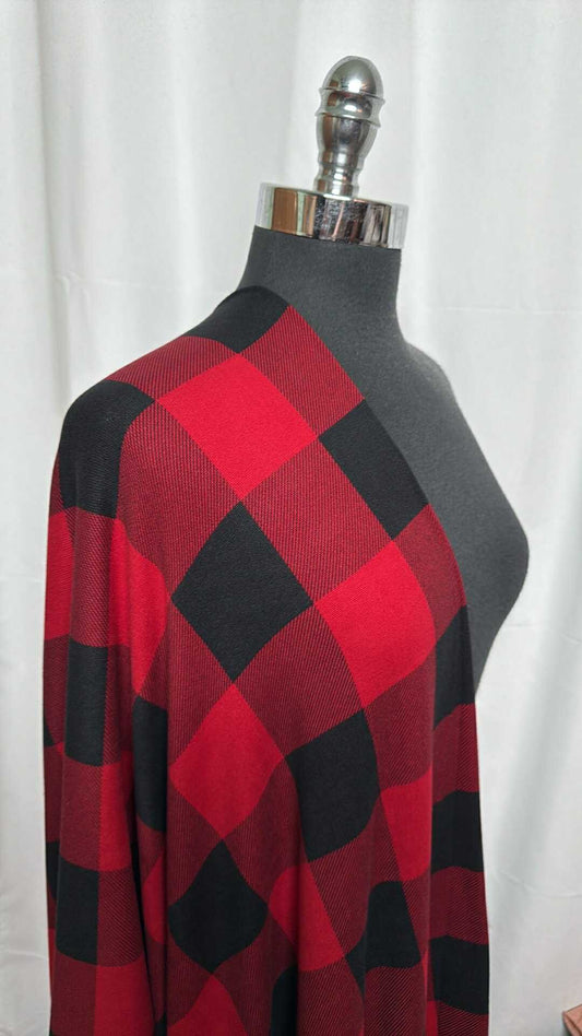 Red/Black Buffalo Plaid - Oakley Sweater Knit - 2 Yard Cut