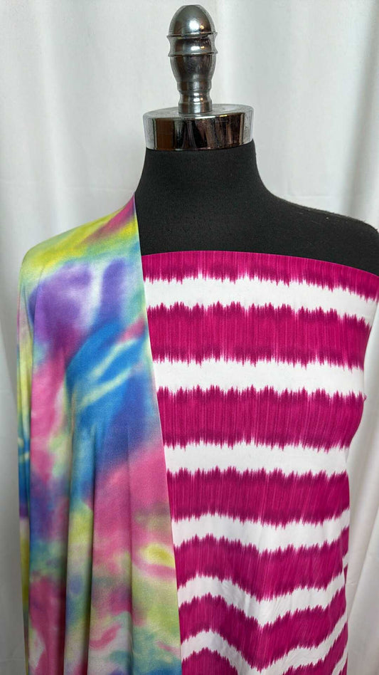 TIE DYE STRIPE BUNDLE : 2YD Tie Dye Stripe N/S Swim & 3YD Tie Dye Venezia : A27867