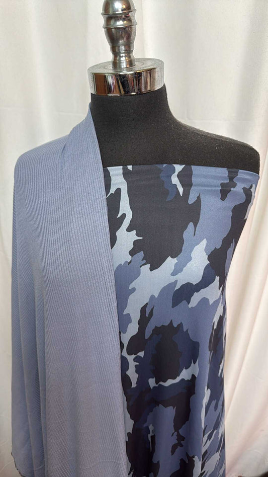 BLUE CAMO BUNDLE : 2YD Blue Rib & 2.5YD Blue Camo N/S Swim : A27813